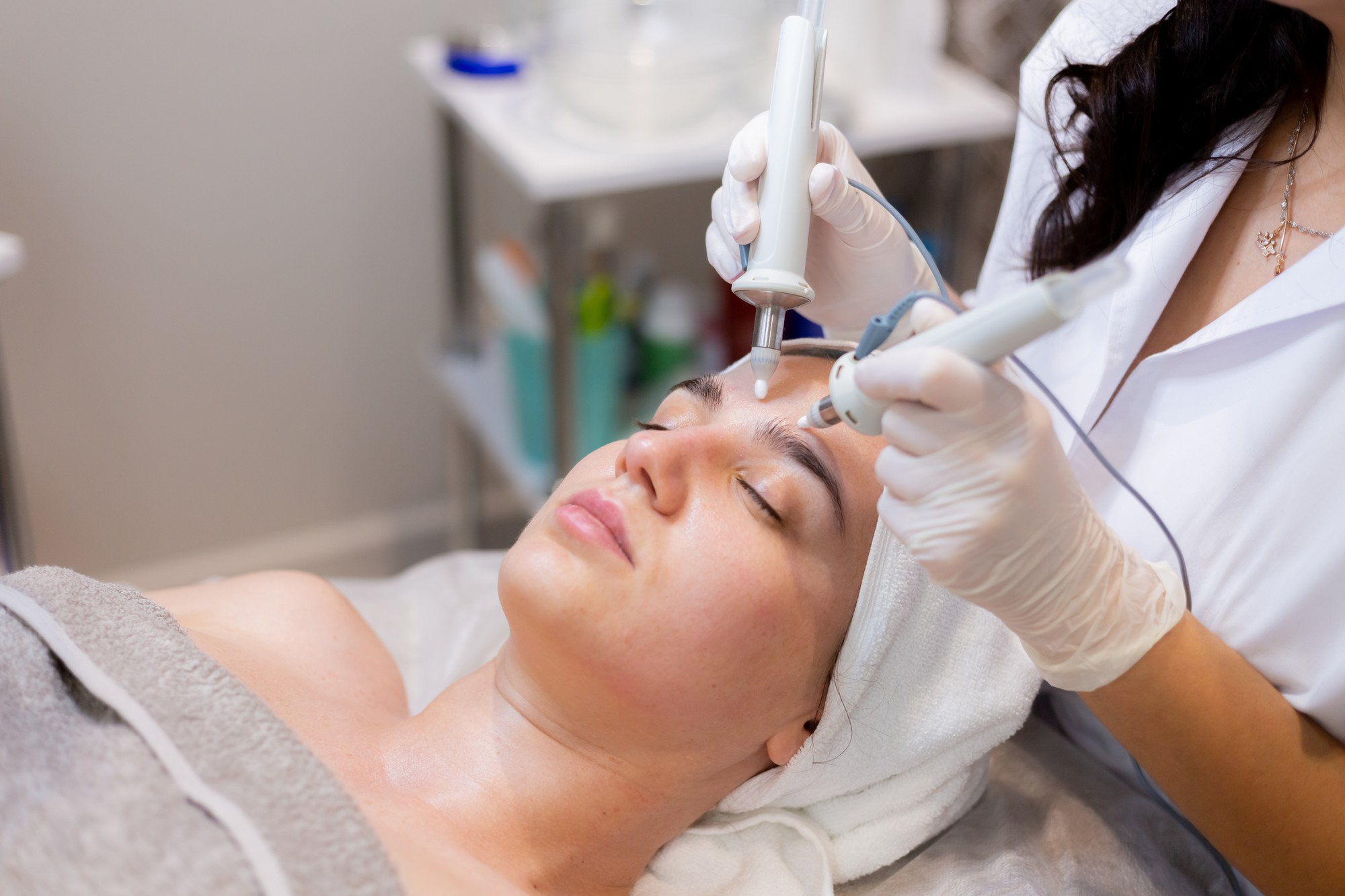 Skincare Clinic Patient Receiving Treatment